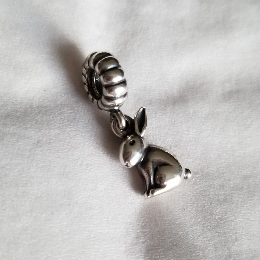 Pandora Silver rabbit bunny hare dangle charm